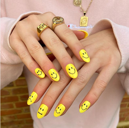 Smiley-Face Nails Are One of This Year's Top Nail Trends—Here's How to Wear the Look