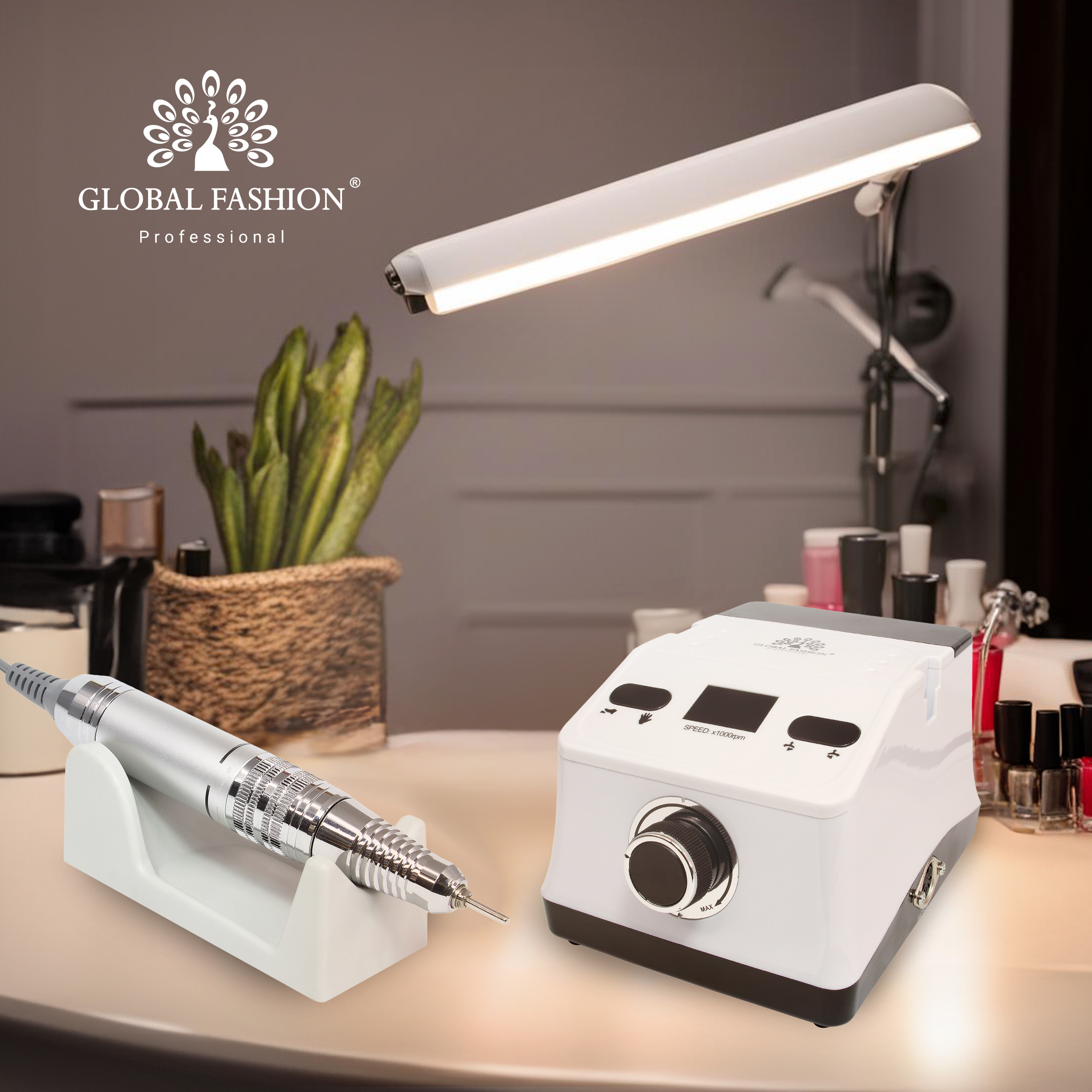 Professional Electric Nail File ZS-718 Global Fashion 80W 50000 rpm for Fabulous Manicure and Pedicure