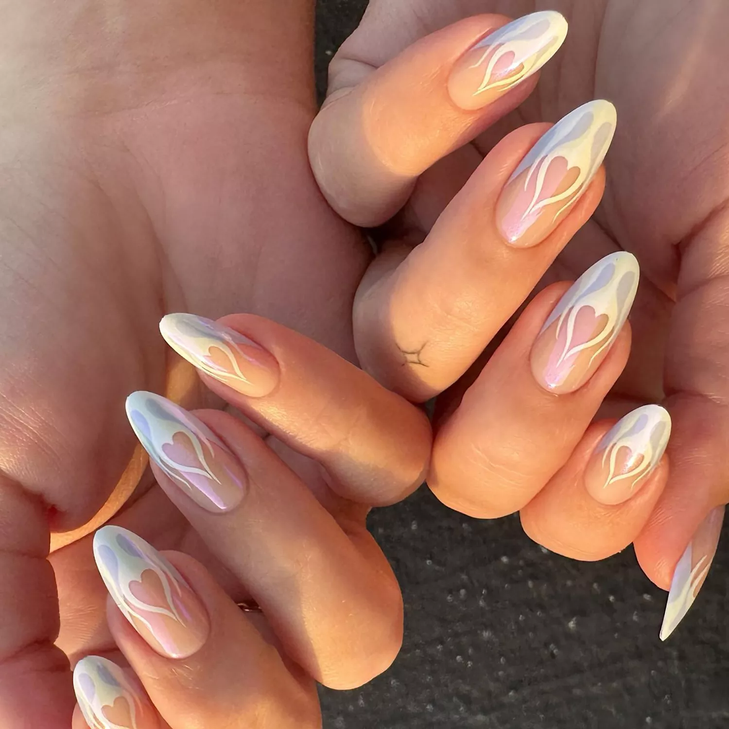 White chrome manicure 2024, which is suitable for both the beach and the office