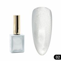 Гель лак кошачий глаз, Global Fashion, Silver Snow White cat eyes, 8ml, 02
