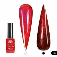 Гель лак кошачий глаз Cherry Red Cat Eye Global Fashion, 8мл, 006
