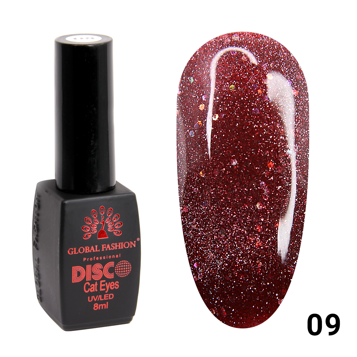 Гель лак Disco Cateyes Global Fashion 8 мл, светоотражающий, 009