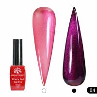 Гель лак кошачий глаз Cherry Red Cat Eye Global Fashion, 8мл, 004