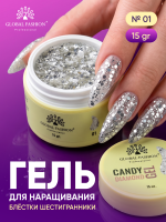 Гель для наращивания Global Fashion, Candy Diamond Gel Hema & Tpo Free 15g, 01