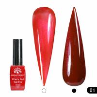 Гель лак кошачий глаз Cherry Red Cat Eye Global Fashion, 8мл, 001