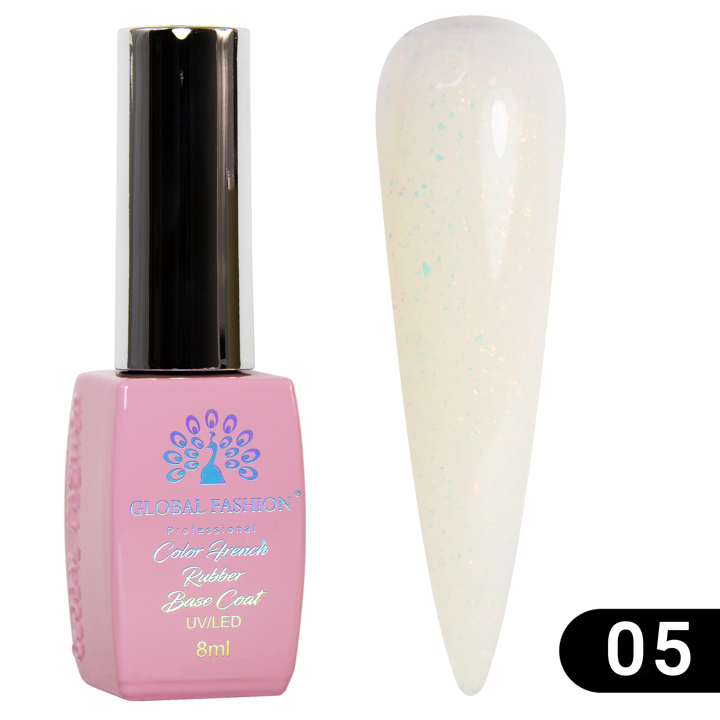 Каучуковая база Chrome Flake Global Fashion 8 мл, 05