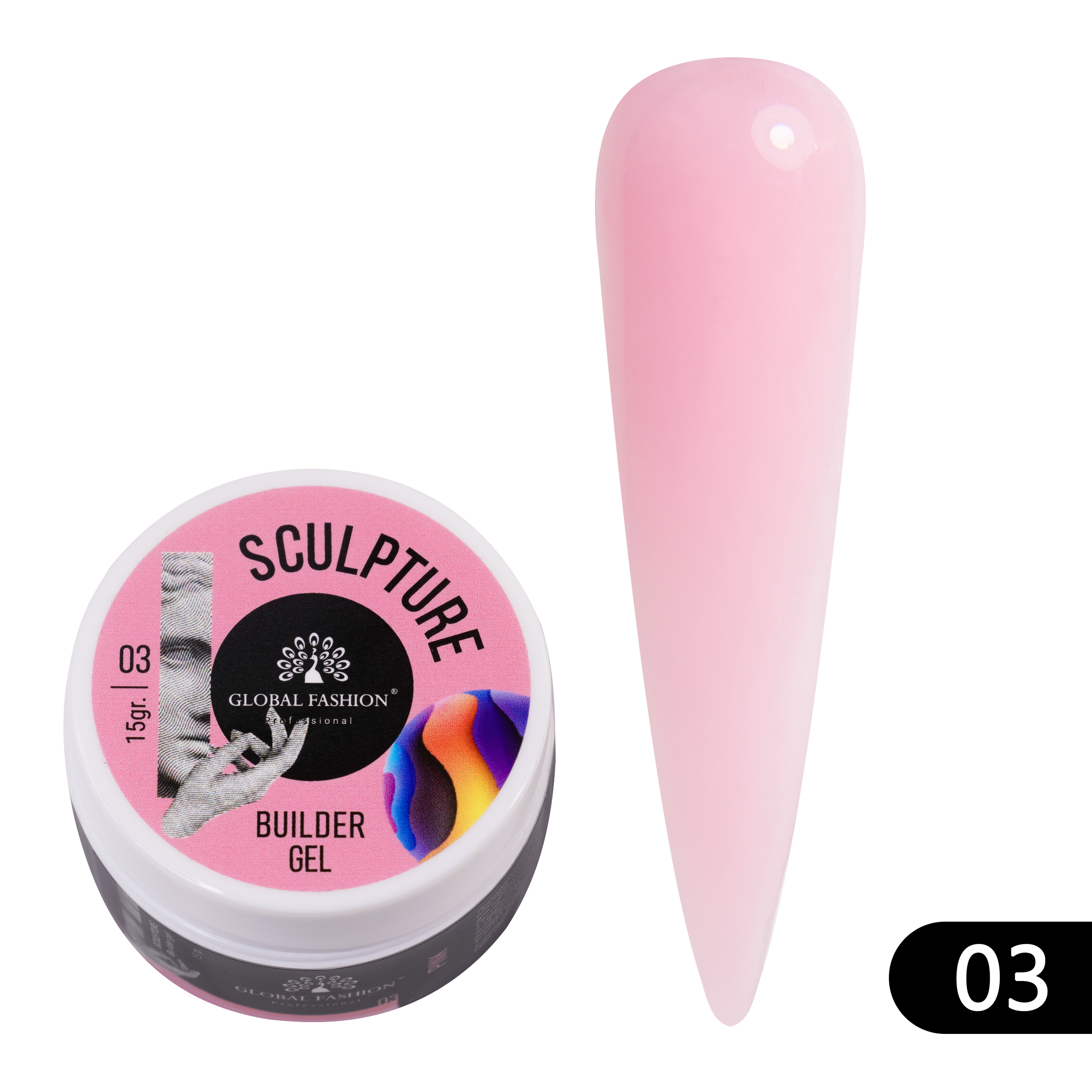 Скульптурный гель «SCULPTURE BUILDER GEL» 15 гр, PINK №03