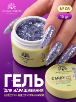Гель для наращивания Global Fashion, Candy Diamond Gel Hema & Tpo Free 15g, 08