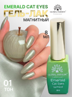 Гель лак кошачий глаз Emerald, 01