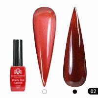 Гель лак кошачий глаз Cherry Red Cat Eye Global Fashion, 8мл, 002