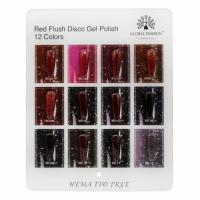 Гель лак Global Fashion 8ml, Red Flush Disco Gel Polish 01