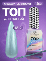 Топ для ногтей с эффектом втирки «TOP SHINE» без липкого слоя, 12 мл, 10