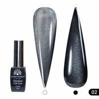Гель лак кошачий глаз Obsidian Cat Eye Global Fashion, 8мл, 002