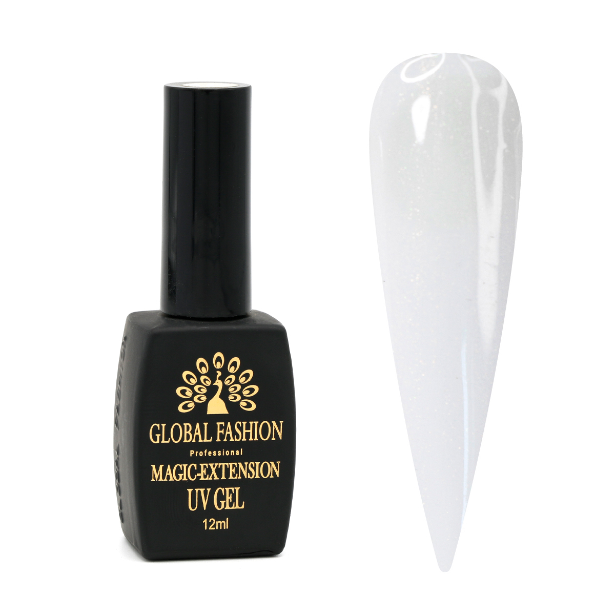 Гель Global Fashion с шиммером Magic-Extension 12 мл, 02, молочный