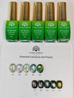 Гель лак кошачий глаз Emerald, 01