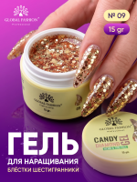 Гель для наращивания Global Fashion, Candy Diamond Gel Hema & Tpo Free 15g, 09