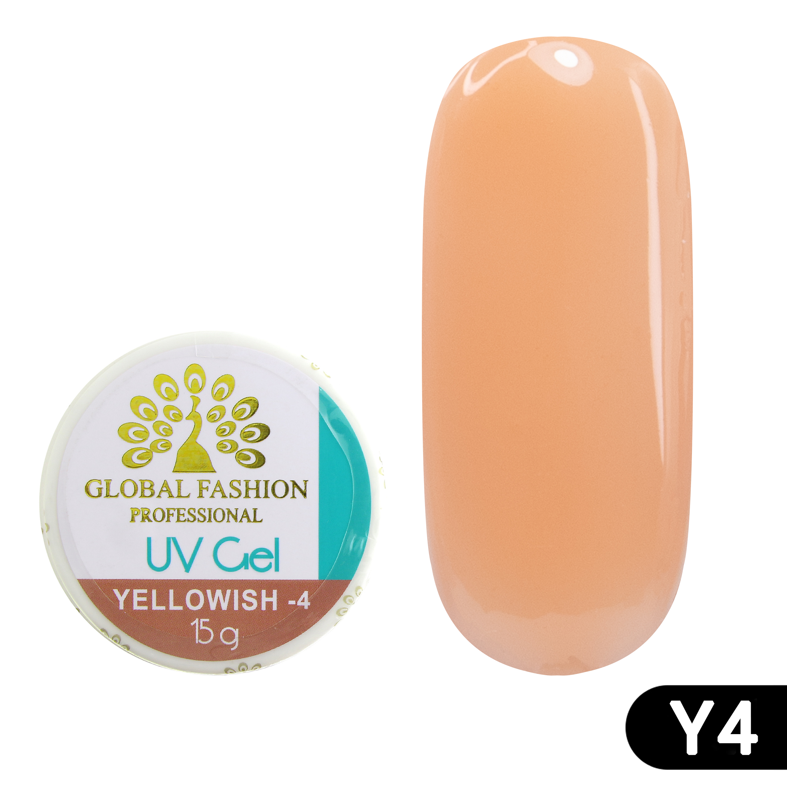 Гель для наращивания ногтей, камуфляж-4, Global Fashion Yellowish-4, 15 г