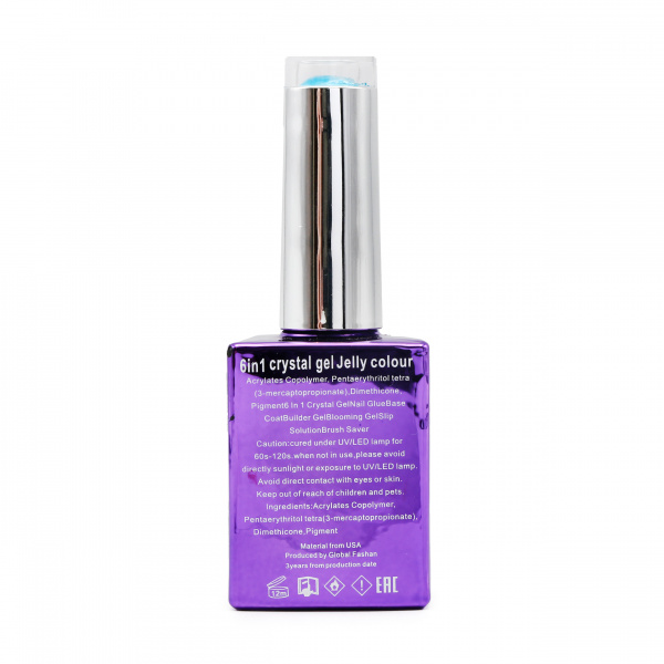 Гель для наращивания 6 in 1 crystal gel jelly colour, 15 мл, 6604