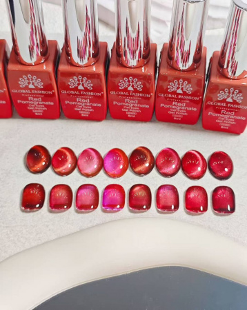 Гель лак кошачий глаз Red Pomegranate, 04