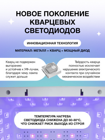 Лампа для ногтей Led/UV, Global Fashion L-1009, 120W, white, T09Y
