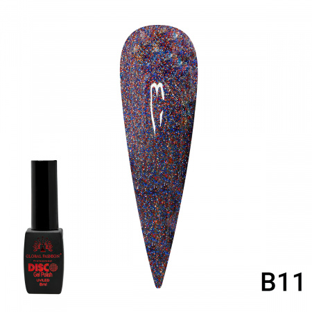 Гель лак Disco Gel Polish, Global Fashion, светоотражающий,  8 мл B11