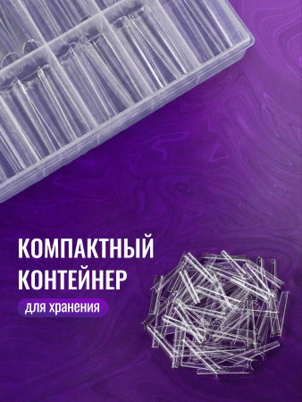 Гелевые типсы для наращивания ногтей, форма "длинный зауженный квадрат", 240 шт
