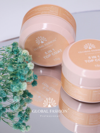 Топ для ногтей, густой, для объемных дизайнов, Global Fashion,  5 in 1, 15 гр