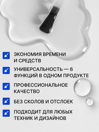 Гель для наращивания 6 in 1 crystal gel, 15 мл, Clear