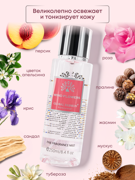 Мист для тела, Global Fashion, Wind Flowers, 250ml