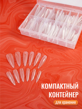 Гелевые типсы для наращивания ногтей, форма "длинный стилет", 240 шт