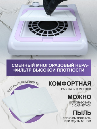 Вытяжка для маникюра Global Fashion, 35тыс об. 150w, GF-8643, purple