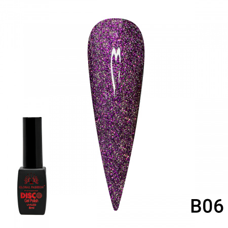 Гель лак Disco Gel Polish, Global Fashion, светоотражающий, 8 мл B06