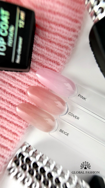 Топ без липкого слоя для ногтей Global Fashion 12ml, Beige 