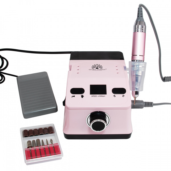 Аппарат для маникюра и педикюра Global Fashion 50000 об 80W, ZS-718-pink