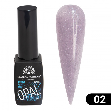 Каучуковая база Disco Opal светоотражающая Global Fashion 8 мл, 02