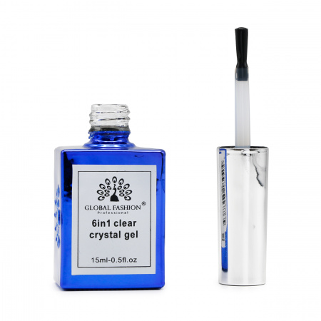Гель для наращивания 6 in 1 crystal gel, 15 мл, Clear