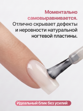Каучуковая база для гель-лака френч Global Fashion, цвет прозрачно-молочный, 15 мл