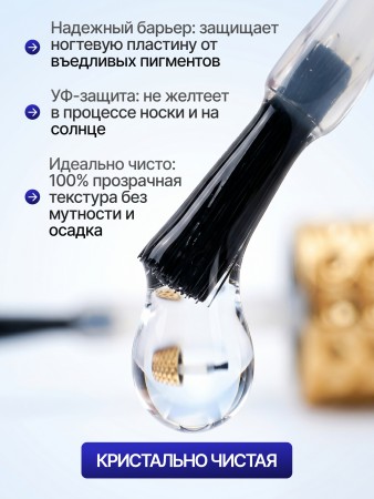 База с высокой адгезией, Global Fashion, Crystal Rubber Base X-tra Strong, 12 ml
