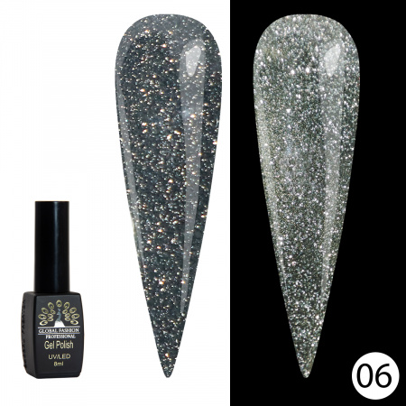 Гель лак Disco Gel Shine Spectrum, Global Fashion, светоотражающий, 8 мл 06
