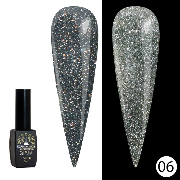 Гель лак Disco Gel Shine Spectrum, Global Fashion, светоотражающий, 8 мл 06