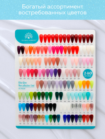 Гель лак Global Fashion, Gel polish 15 ml, 129