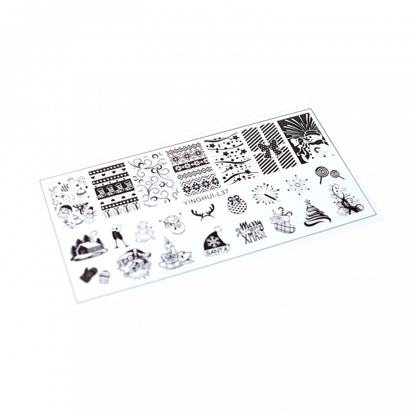 Новогодний диск для стемпинга Global Fashion #15-L37