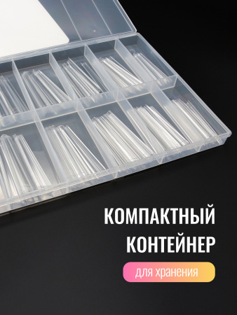 Гелевые типсы, Global Fashion,  экстрадлинные 5xl, 12 размеров 120шт, 01, квадрат