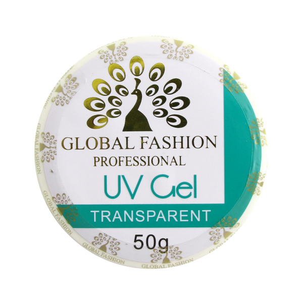 Гель для наращивания ногтей, прозрачный, Global Fashion Clear, 50 г