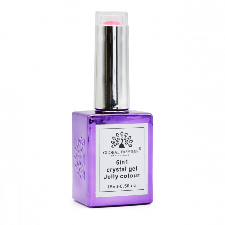 Гель для наращивания 6 in 1 crystal gel jelly colour, 15 мл, 6605