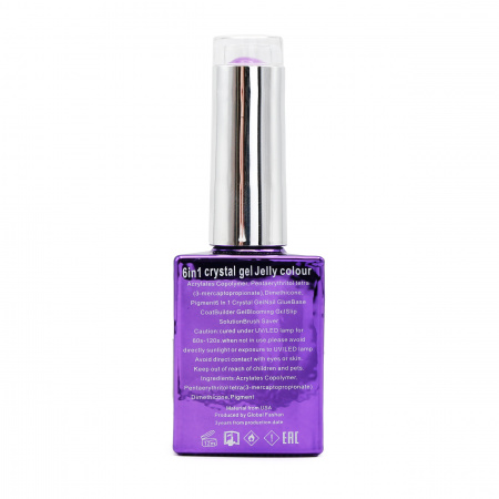 Гель для наращивания 6 in 1 crystal gel jelly colour, 15 мл, 6606