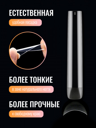 Гелевые типсы, Global Fashion,  экстрадлинные 5xl, 12 размеров 120шт, 03, квадрат