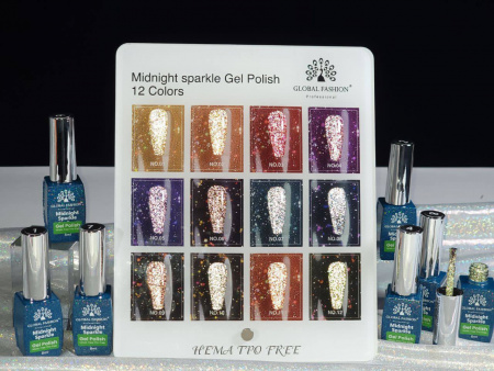 Гель лак Global Fashion 8ml, Midnight Sparkle Gel Polish 09