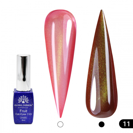 Гель лак кошачий глаз, Global Fashion, Fruit cat eyes 11D 8ml, 11, prunes