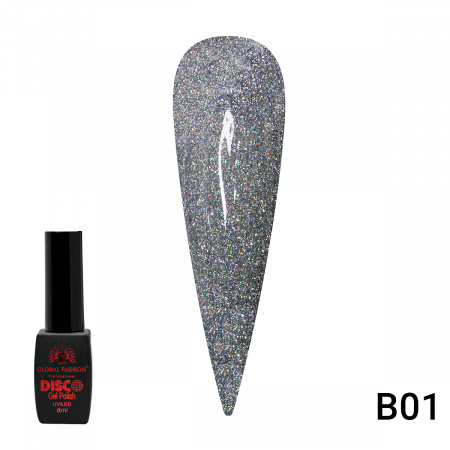 Гель лак Disco Gel Polish, Global Fashion, светоотражающий, 8 мл B01
